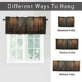 thumbnail image 6 of Rustic Barn Door Thermal Insulated Window Curtain Valance Brown Wood Grain Wooden Farmhouse Door Privacy Decorative Rod Pocket Short Window Valance Curtains 54 by 18 in, 2 Panel, 6 of 6
