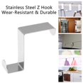 thumbnail image 3 of 4 PCS 2.2" x 1"(H x W) Stainless Steel Over Door Hook Reversible Z-Shaped Hanging Hooks Stainless Steel﻿, 3 of 5