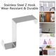 thumbnail image 3 of 【Dimensiones del producto】 Altura de la forma: 56 mm/2,2"; Ancho de la forma: 2,5 mm/1"; Grosor del material: 0,9 mm/0,04"; 【Materiales de alta calidad】 Este gancho para puerta en forma de Z, 3 of 5