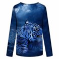 thumbnail image 5 of Pntutb Blusa informal de manga larga con cuello redondo y estampado de animales novedosos para mujer Pntutb Pntutb-1331, 5 of 5