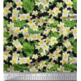 thumbnail image 1 of Soimoi Cotton Duck Fabric Monstera Leaves & Plumeria Floral Decor Fabric Printed Yard 42 Inch Wide, 1 of 1