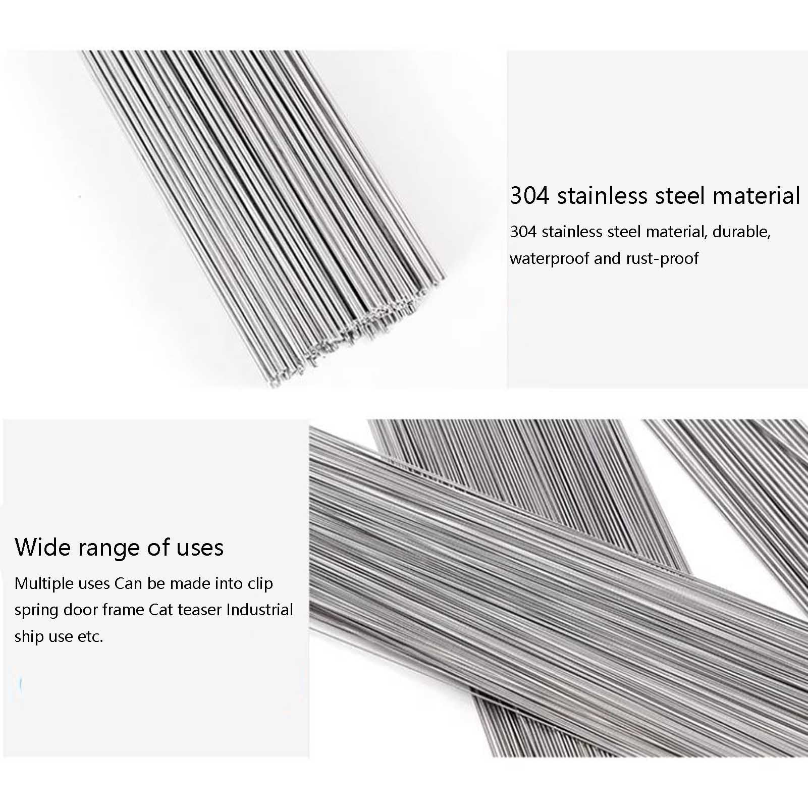 20 Pcs 500mm Stainless Steel Spring Wire, 304 Stainless Steel Hard Steel Wire, 1-2mm for DIY Jewelry Making, Industrial Operations