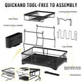 thumbnail image 7 of 2-Tier Dish Drying Rack, Dish Racks for Kitchen Counter, Stainless Steel Dish Drainer with Drainboard, Cutlery Holder, Cup Rack and Cutting Board Holder, Space-Saving Kitchen Organizer, 7 of 7