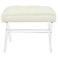thumbnail image 3 of Modway Swift Acrylic X-Base Entryway Modern Bench With Tufted Fabric Upholstery in Ivory, 3 of 5