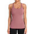thumbnail image 1 of XINQIHANG Ribbed Workout Tank Tops for Women with Built in Bra Tight Racerback Scoop Neck Athletic Top, 1 of 7