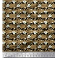 thumbnail image 1 of Soimoi Brown Rayon Fabric Circle & Triangle Geometric Print Fabric by the Yard 42 Inch Wide, 1 of 3