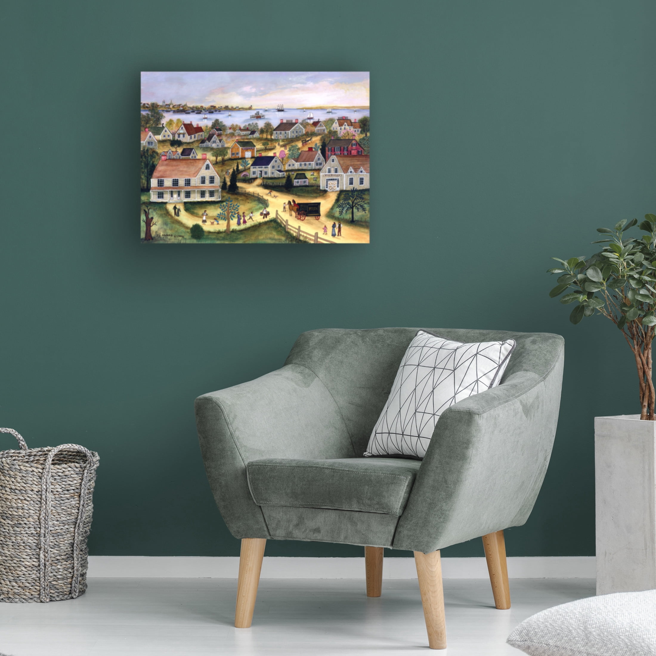 Canvas Wall Art - JL Munro 'Spring on Cape Cod' Wall Art for Living Room, Bedroom, or Office Décor by Trademark Fine Art - 47 x 35 Inches