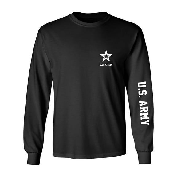 U.S. Army White Sleeve Print Adult Long Sleeve T-shirt