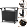 thumbnail image 4 of Portable Outdoor Grill Cart with Storage, Waterproof HDPE BBQ Prep Table for Patio & Backyard, 304 Stainless Steel Top, All-Weather Use, Camping Cart with Wheels, 42.12" L x 20.71" W, Black, 4 of 9