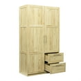 thumbnail image 6 of Cfowner 2 Door Wardrobe Cabinet with 2 Drawers and 5 Storage Spaces, 39.37"W x 19.49"D x 70.87"H, 6 of 9
