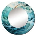 thumbnail image 2 of Designart "Swirling Serenity In Aqua Blue And White" Abstract Spirals Rund Mirror For Wall Decor - Large Blue Round Print Mirror - Round Modern Mirror - Wall Mounted Round Large Mirror - 36" x 36", 2 of 6