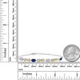 thumbnail image 6 of Gem Stone King 925 Silver and 10K Yellow Gold Lab Grown Diamond and Blue Created Sapphire Bracelet for Women | 2.05 Cttw | Gemstone April Birthstone | Oval 6X4MM | Fully Adjustable 9 inch, 6 of 6