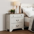 thumbnail image 4 of WAMPAT 3 Drawer Dresser, 31.5" Wide Farmhouse Dresser Chest of Drawers for Living Room, Entryway and Hallway,White, 4 of 8