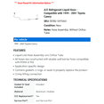 thumbnail image 2 of A/C Liquid Hose - Compatible with 1999 - 2001 Toyota Camry 2000, 2 of 2