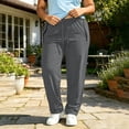 thumbnail image 7 of Mifsaly Plus Size Hiking Pants Women Lightweight Quick Dry Workout Lounge Joggers with Pockets Comfortable Loose Fit Outdoor Running Athletic Bottoms Dark Gray,XXXL, 7 of 7