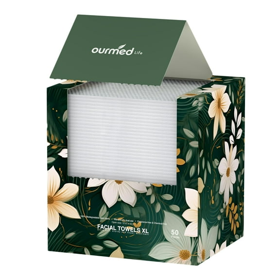 Toallas faciales desechables Ourmed Life Skincare, 50 unidades
