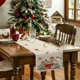 thumbnail image 3 of Christmas Table Runner 70 Inches Long, Gingerbread Man Coffee Cappuccino Vintage Kitchen Dining Table Decoration Winter Holiday Table Runner for Home Party Decor 13x70 Inch, 3 of 6