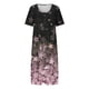 thumbnail image 3 of Gibobby Vestidos Casuales para Mujer Vestido holgado de cuello redondo con estampado floral de manga corta informal de verano para mujer Mini vestidos d(Rosa,CH), 3 of 5