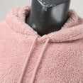 thumbnail image 5 of MIASHUI Men's Fall Winter Plush Lined Hoodie Soft Warm Pullover Long Sleeve Casual Comfortable Sweatshirt Pink,S, 5 of 8