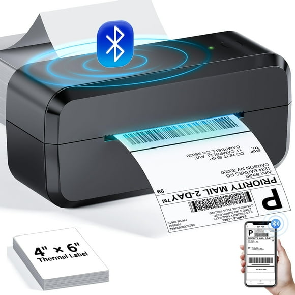 Bluetooth Thermal Shipping Label Printer, Wireless 4x6 Label Printer for Shipping Packages & Small Business, Compatible with Android, iOS, Windows an