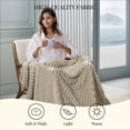 thumbnail image 3 of U by Bedsure Throw Blanket for Women, Light Brown Soft Cute Small Fleece Gifts for Girls, 50x60 inches, 3 of 6