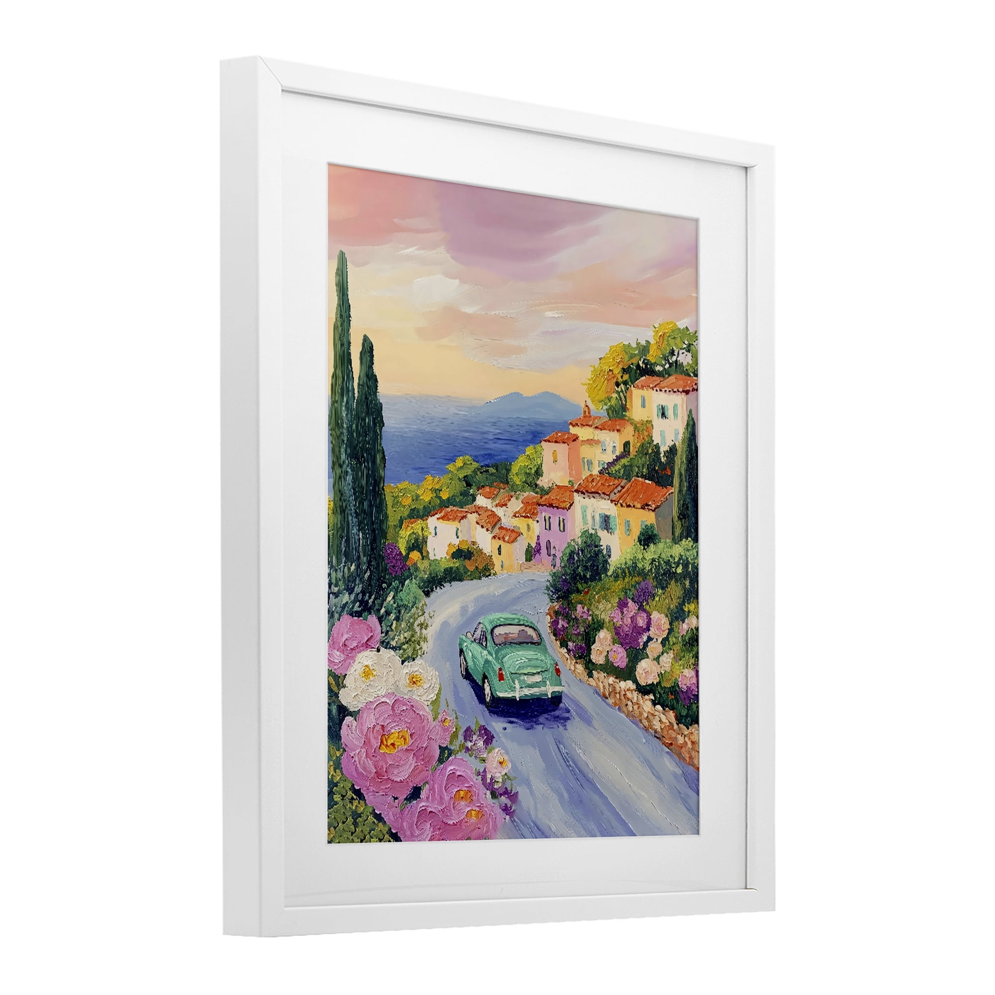 Stupell Industries Driving Along The Coast White Framed Print Under Glass, design by The Prints Vibe
