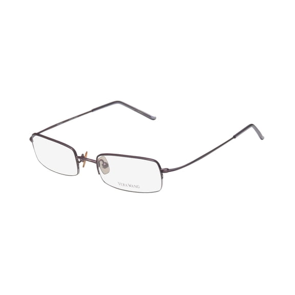 NEW VERA WANG V23 WOMENS/LADIES DESIGNER HALF-RIM PURPLE INEXPENSIVE DEMO LENS HARD CASE FRAME DEMO LENSES 46-18-133 EYEGLASSES/SPECTACLES
