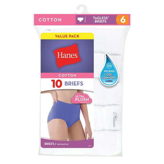 Hanes Hanes Women's Cotton Brief Panties 10 Pack