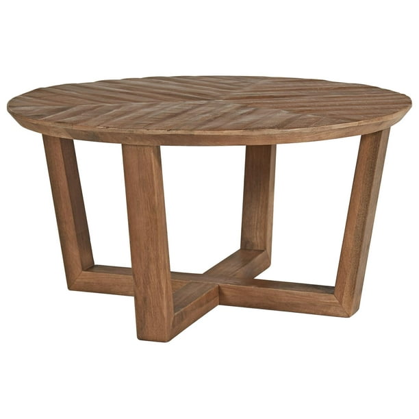 Signature Design By Ashley Kinnshee Light Brown Round Cocktail Table Com Ashley Furniture Kinnshee Brown Round Cocktail Table, Circle Coffee Table Light Wood