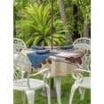 thumbnail image 3 of Outdoor Tablecloths with Umbrella Hole & Zipper, Retro Coffee Round Tablecloth 54 Inch, Modern Vintage Farmhouse Brown Coffee Beans Waterproof Table Cloth, Patio/Pool/Picnic Table Covers, 3 of 8