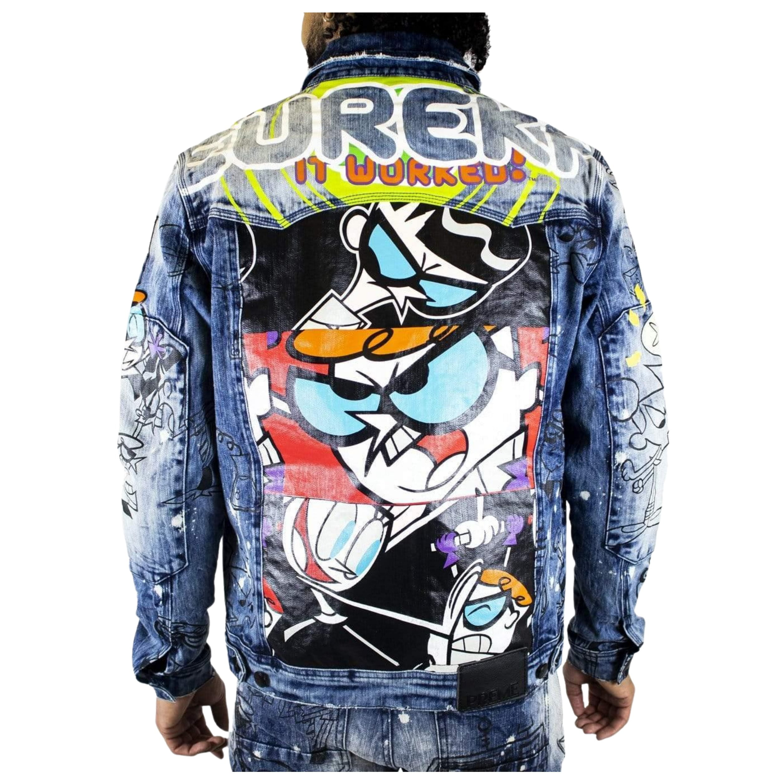 Dexter's Laboratory Boy Genius Blue Denim Jean Jacket Eureka by Cartoon Network 3X