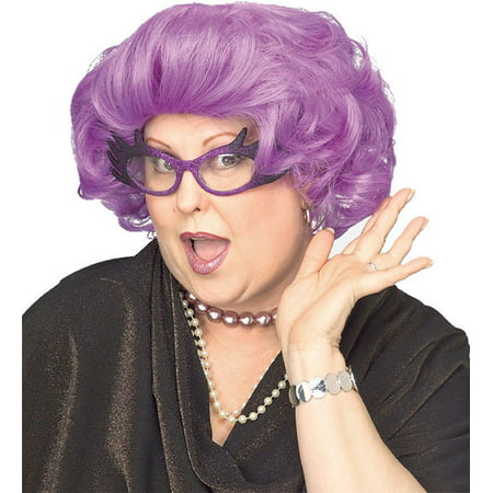 Drag Queen Dame Edna Wig Adult Purple Womens Costume Accessory
