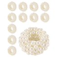 thumbnail image 2 of Napkin Ring 12-Piece Set, White Pearl Wedding Napkin Buckle Table Decoration, 2 of 5