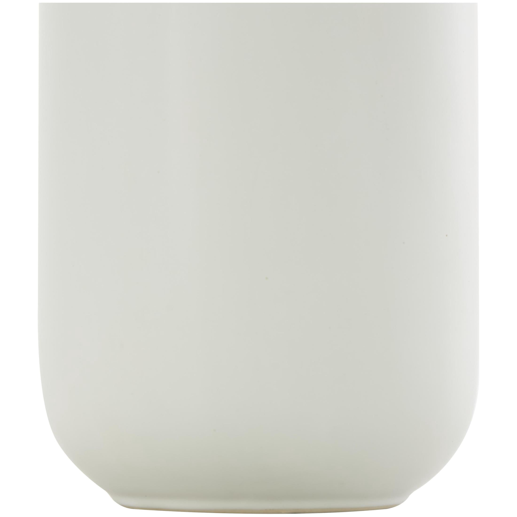 CosmoLiving by Cosmopolitan 14" Abstract White Ceramic Vase with Abstract Gold Melting Drips