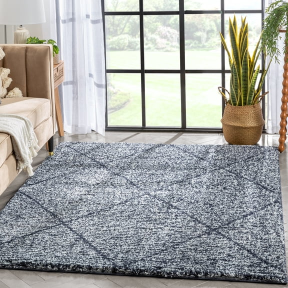 Well Woven Moroccan Area Rug, 5' x 3', Irresistibly thick Shag Pile, Easy to clean