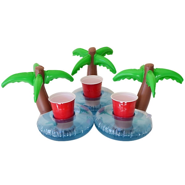 Babigo Inflatable Drink Holder 12 Pack Drink Floats with Mini Inflatable Cylinder Pool Drink Holder Floats for Parties and Kids Water Fun Toys 