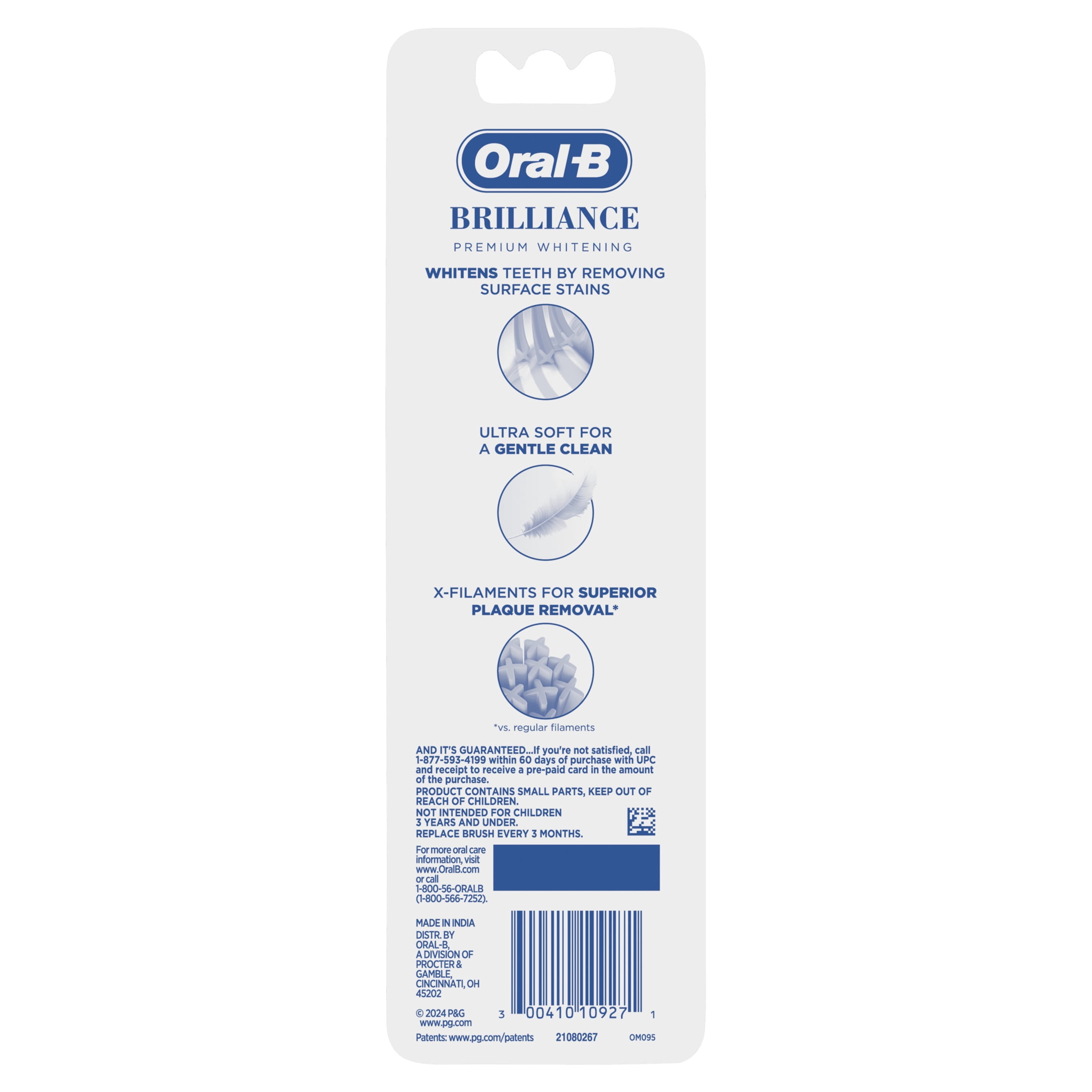 Oral-B Toothbrush Pro Whitening Brilliance, Extra Soft, Black and Coral, 2 Count