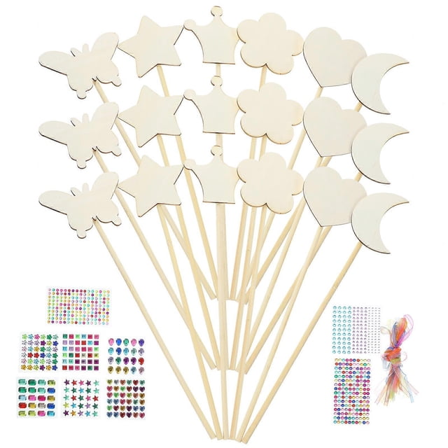1 Set Diy Wand Set Make Your Own Princess Wand Kit Fairy Wood Stick DIY Wood Wand
