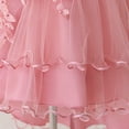 thumbnail image 6 of Rggeeun Toddler Dress For Girls Satin Girl Dress With Puffed Sleeves For Birthday Party Cozy Casual O-Neck Sundress, 6 of 9