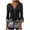 Black12, variant on Shirts for Women Floral Print Scallop V Neck Pleated 3/4 Flared Bell Sleeve Top, Half Button Henley Loose Curved Hem Casual Pullover Blouse T Shirts for Women