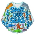 thumbnail image 4 of Save Our Seas Women's V-Neck Blouse With 3/4 Ruffled Bell Sleeves Casual Top Ladies Blouses, 4 of 7