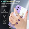 thumbnail image 4 of for Samsung Galaxy A54 5G Case Clear Glitter Silicone Soft, Shockproof Phone Case Samsung A54 5G Case with Chain Strap Bracelet for Women Aesthetic Thin Cover Pink Cute (Purple), 4 of 7