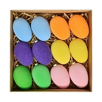 Flocked Easter Eggs Ornaments Large,Felted Easter Eggs,Pastel Felted Eggs Easter Eggs Hanging Ornaments for Easter Basket Stuffers Spring Party Decor Garland Crafts,Easter Basket Essentials,12pc