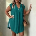 thumbnail image 4 of Yievot Plus Size Tank Tops for Women Trendy Pleated Sleeveless Shirts Side Slit Versatile Casual Tunic Tops, 4 of 7