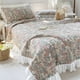 thumbnail image 2 of Colcha de algodón con flores en la cama, funda de cama francesa a cuadros, colchón, juego de colcha de lino, colchas, sábanas dobles, 2 of 5
