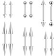 thumbnail image 1 of xianyou-10Pcs 16G/18G Spike Eyebrow Piercing Jewelry, Internal Thread Curved Barbell Vertical Labret Lip Rings, Spike Tragus Helix Earrings Rook Nose Bridge Rings, 1 of 4