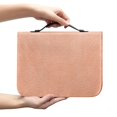 thumbnail image 2 of HELLHERO Peach Textured Pattern Bible Book Cover, Top Handle PU Leather Bible Cover for Outdoor Church, Lightweight Bible Book Covers, 2 of 12