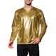 thumbnail image 1 of INSPIRE CHIC Camisetas de Hombre de Cuello Redondo de Manga Larga Brillante Top M Dorado, 1 of 7