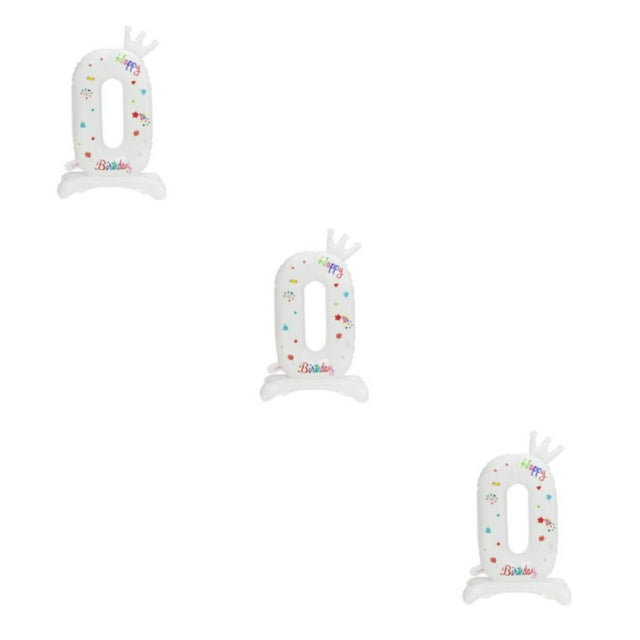 Maytalsory Add Touch Of Elegance With White Standing Digital Balloons - For Birthday Decor Can Be Used Repeatedly For Easy Number 0 3Set