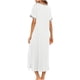 thumbnail image 4 of Camisones largos qucoqpe para mujer, de algodón, liso, con cuello en V, manga corta, ropa de dormir suave para mujer con bolsillos en liquidación, 4 of 5